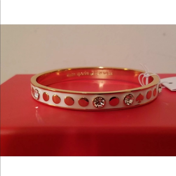 Kate Spade Spot the Spade Gold Bangle Bracelet - Picture 7 of 8